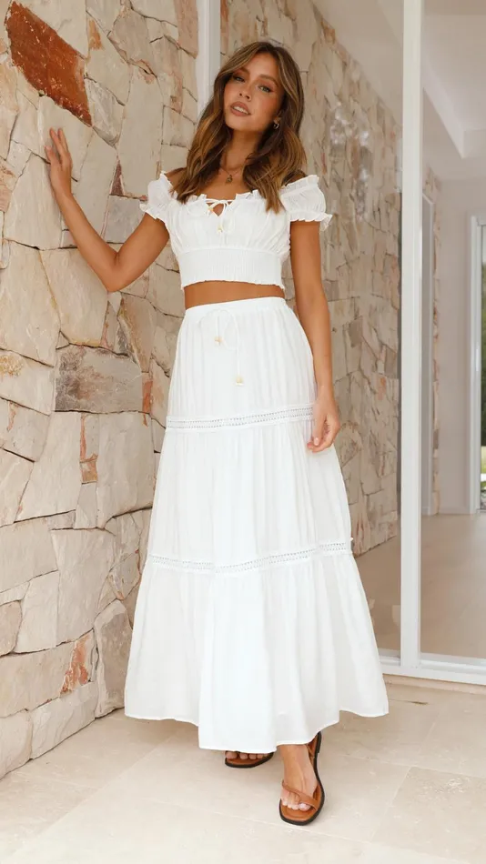 Billy J Bottoms Women Vanida Maxi Skirt 8211 White