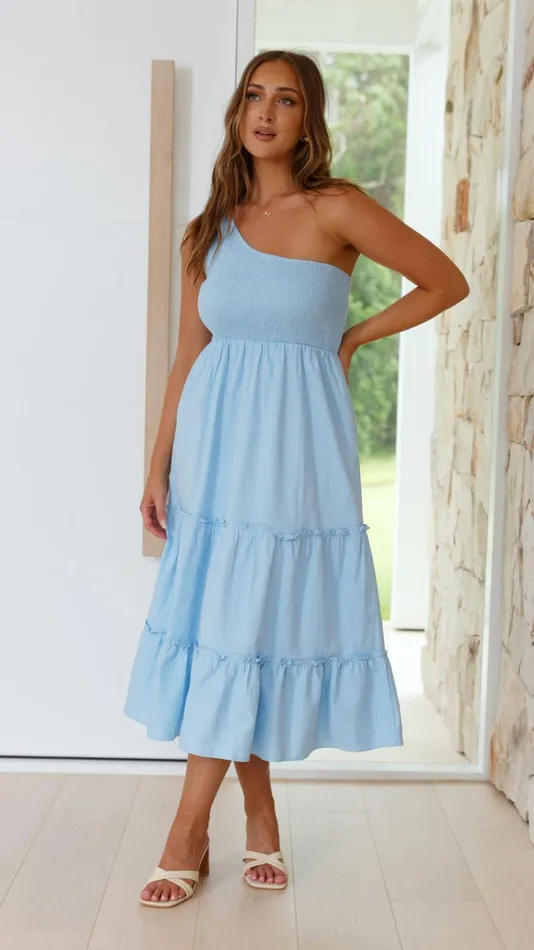 Billy J Dresses Women Alanna Midi Dress 8211 Sky Blue