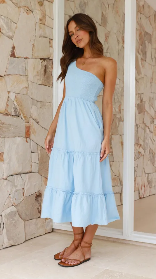 Billy J Dresses Women Alanna Midi Dress 8211 Sky Blue