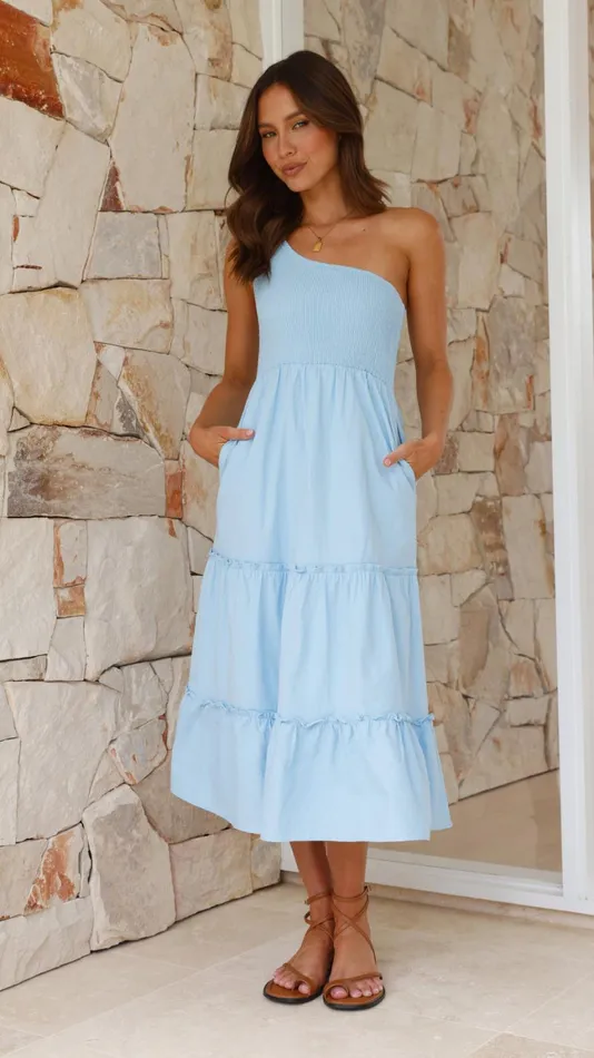 Billy J Dresses Women Alanna Midi Dress 8211 Sky Blue