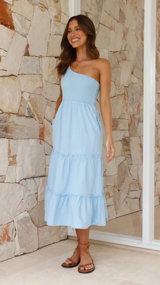 Billy J Dresses Women Alanna Midi Dress 8211 Sky Blue