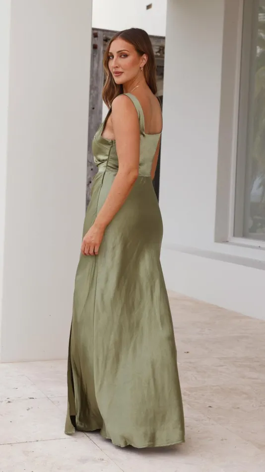 Billy J Dresses Women Alaria Maxi Dress 8211 Olive