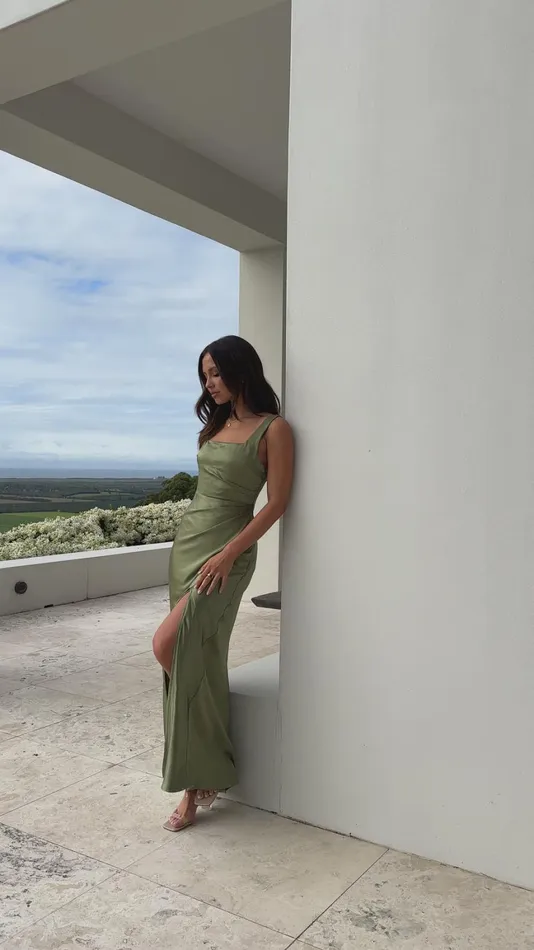 Billy J Dresses Women Alaria Maxi Dress 8211 Olive