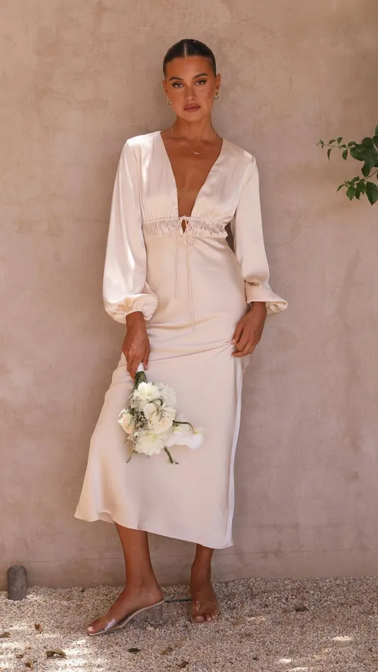 Billy J Dresses Women Amara Maxi Dress 8211 Champagne