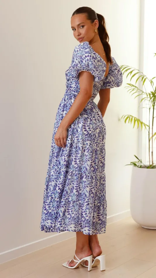 Billy J Dresses Women Balthazar Maxi Dress 8211 Blue Floral