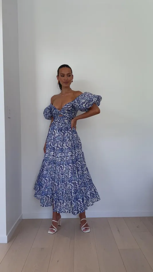 Billy J Dresses Women Balthazar Maxi Dress 8211 Blue Floral