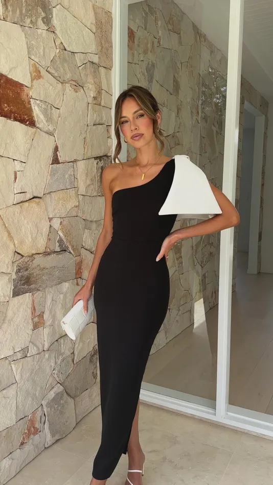 Billy J Dresses Women Celeste Midi Dress 8211 BlackWhite Bow