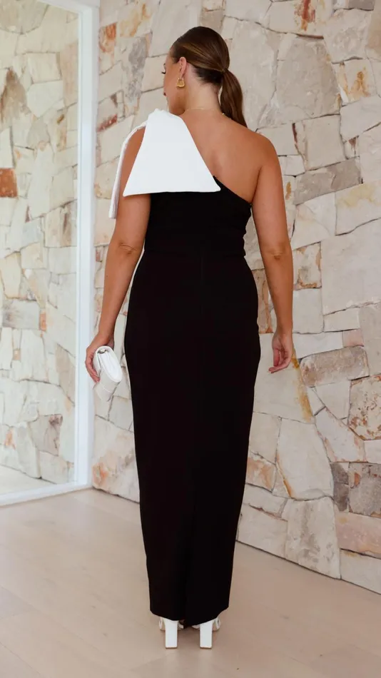 Billy J Dresses Women Celeste Midi Dress 8211 BlackWhite Bow