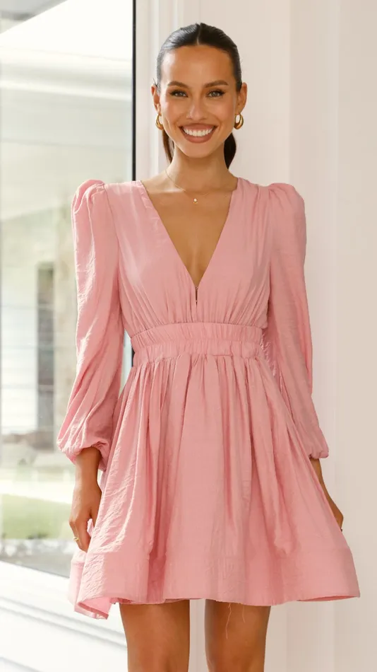 Billy J Dresses Women Charlotte Mini Dress 8211 Soft Pink