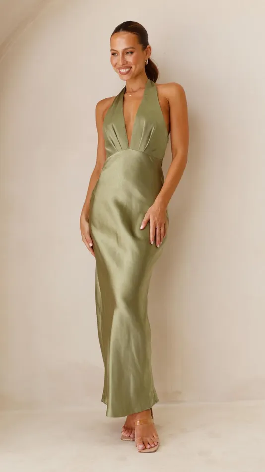 Billy J Dresses Women Chloe Maxi Dress 8211 Olive