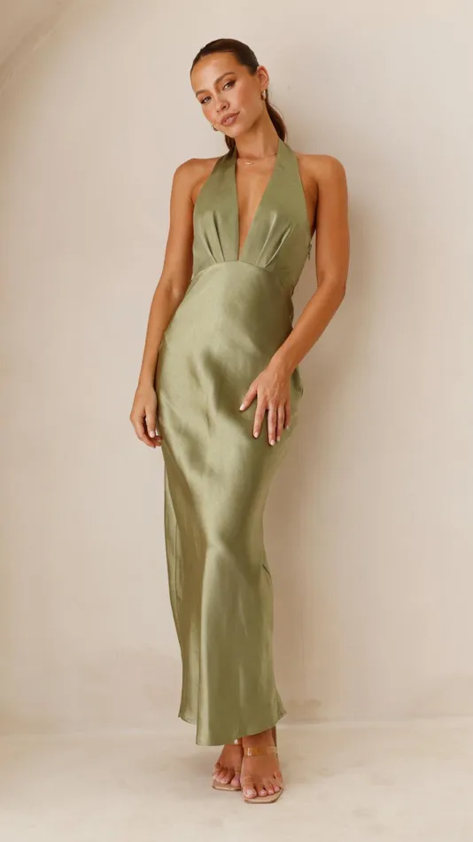Billy J Dresses Women Chloe Maxi Dress 8211 Olive