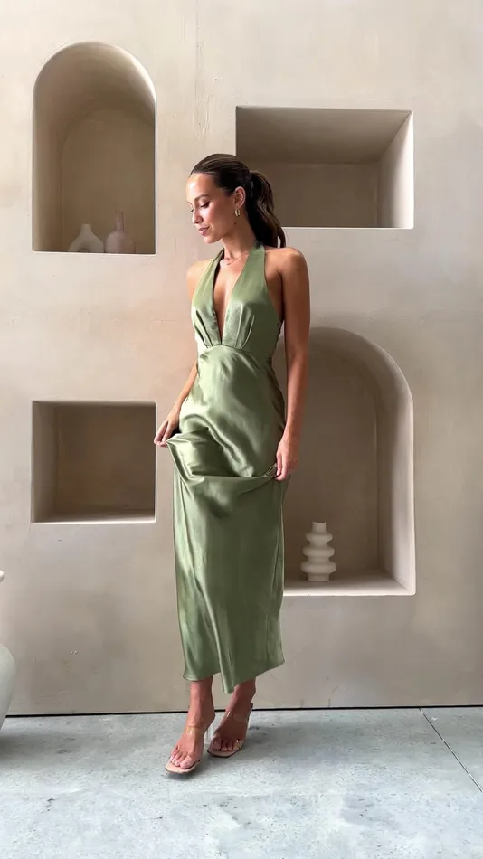 Billy J Dresses Women Chloe Maxi Dress 8211 Olive