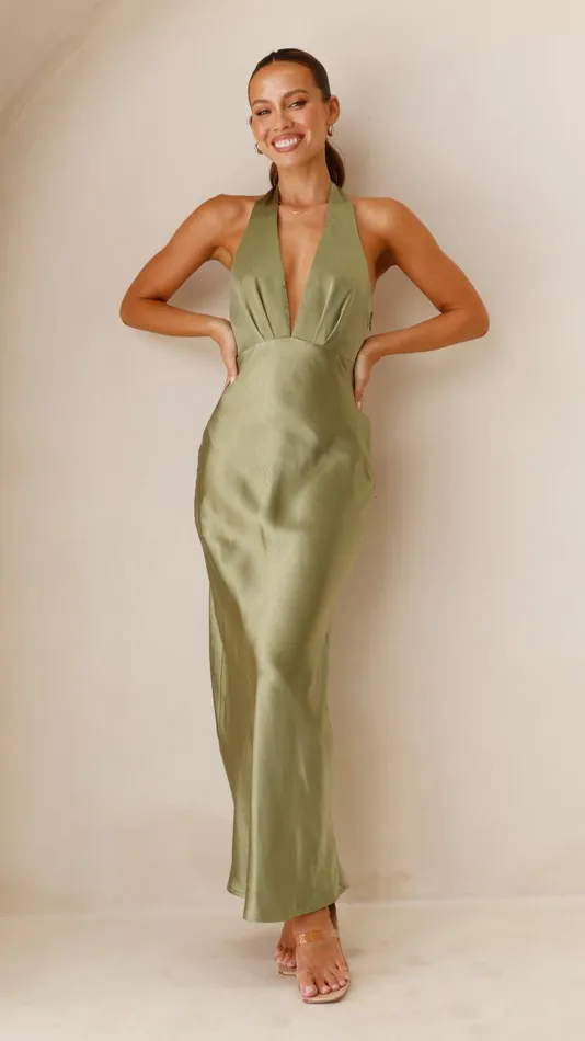 Billy J Dresses Women Chloe Maxi Dress 8211 Olive