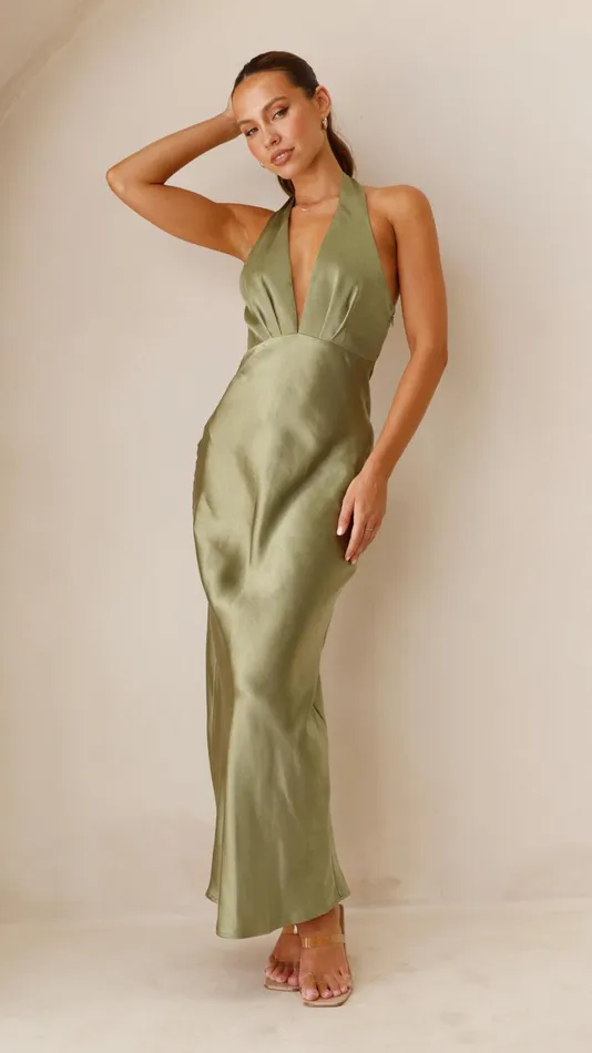 Billy J Dresses Women Chloe Maxi Dress 8211 Olive