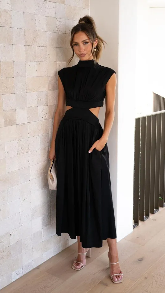 Billy J Dresses Women Cindie Midi Dress 8211 Black