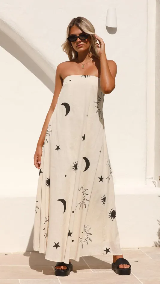Billy J Dresses Women Connie Maxi Dress 8211 BeigeBlack