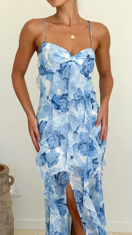 Billy J Dresses Women Danina Maxi Dress 8211 Blue Floral
