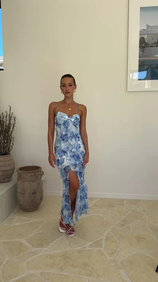 Billy J Dresses Women Danina Maxi Dress 8211 Blue Floral