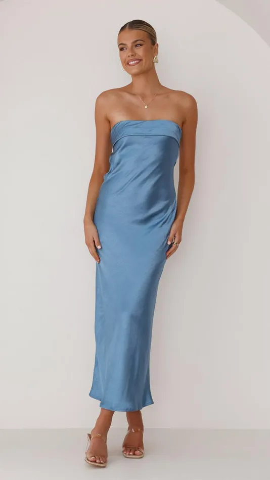 Billy J Dresses Women Gisele Maxi Dress 8211 Steel Blue