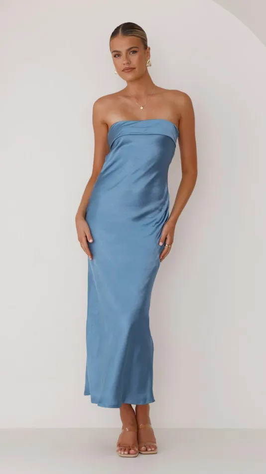 Billy J Dresses Women Gisele Maxi Dress 8211 Steel Blue