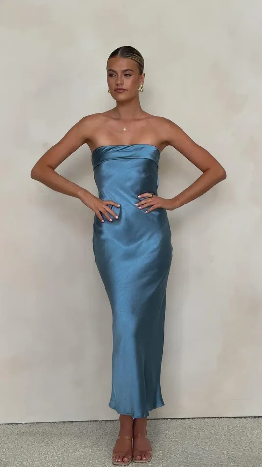 Billy J Dresses Women Gisele Maxi Dress 8211 Steel Blue