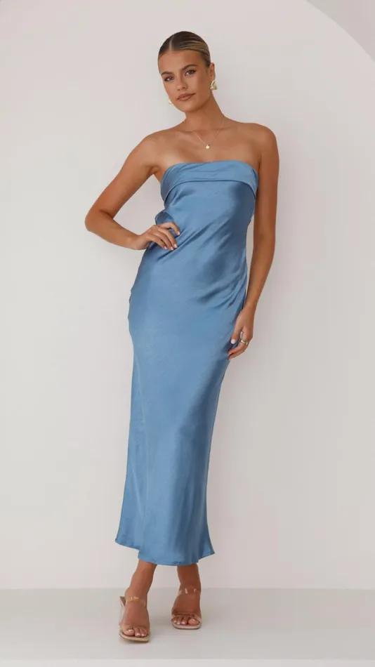 Billy J Dresses Women Gisele Maxi Dress 8211 Steel Blue
