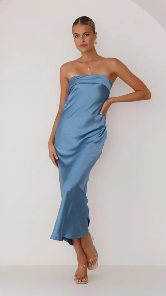 Billy J Dresses Women Gisele Maxi Dress 8211 Steel Blue