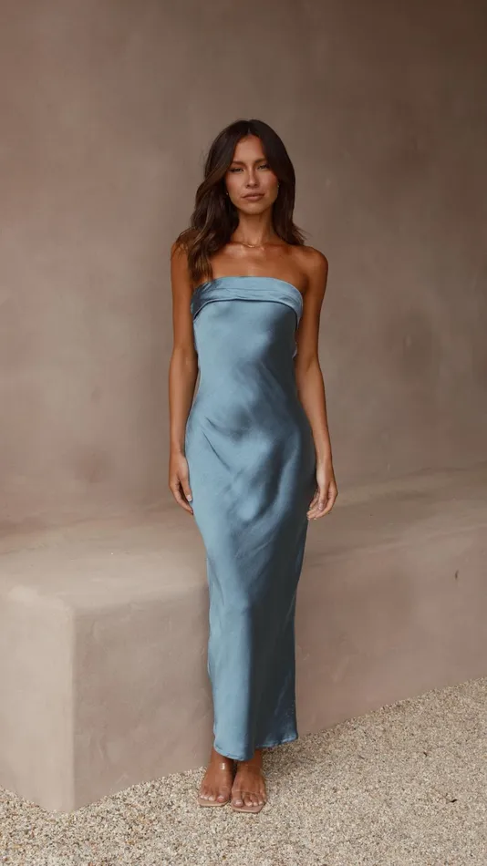 Billy J Dresses Women Gisele Maxi Dress 8211 Steel Blue