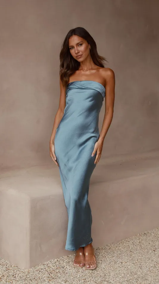 Billy J Dresses Women Gisele Maxi Dress 8211 Steel Blue