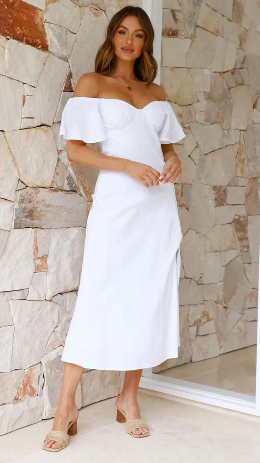Billy J Dresses Women Jalissa Midi Dress 8211 White