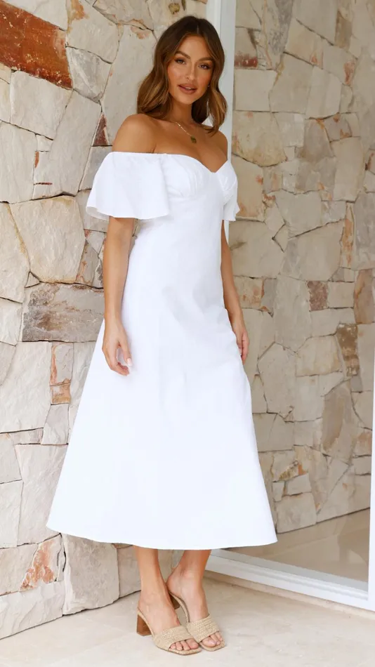 Billy J Dresses Women Jalissa Midi Dress 8211 White