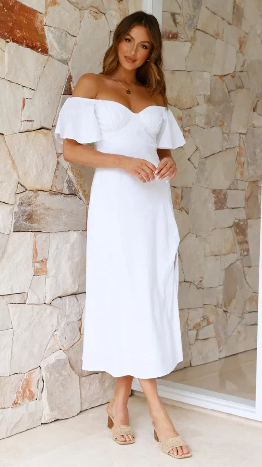 Billy J Dresses Women Jalissa Midi Dress 8211 White