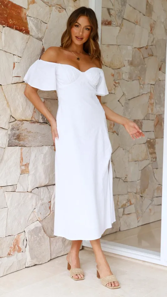 Billy J Dresses Women Jalissa Midi Dress 8211 White