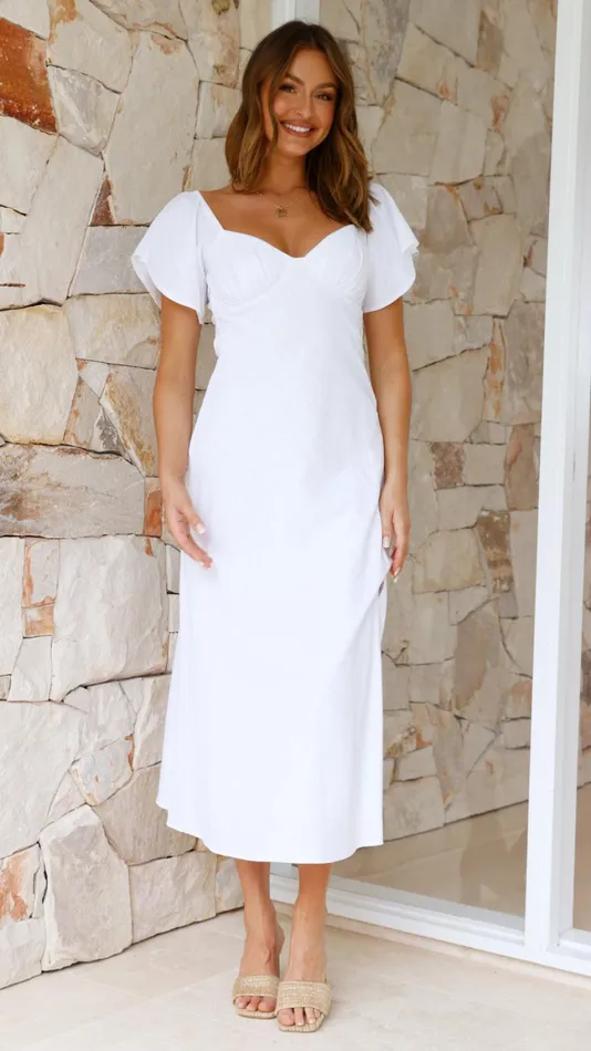 Billy J Dresses Women Jalissa Midi Dress 8211 White