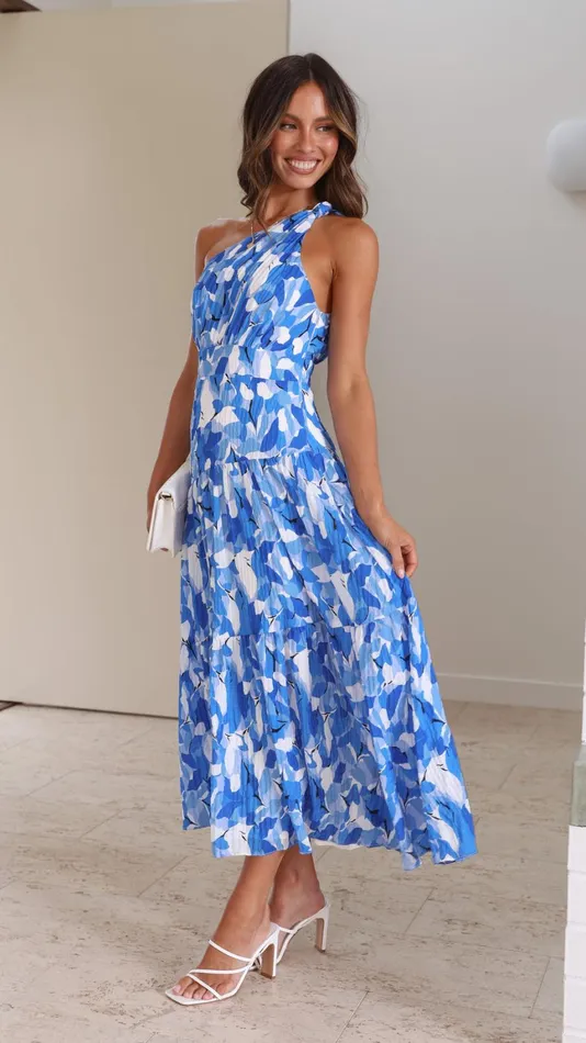 Billy J Dresses Women Jayma Maxi Dress 8211 Blue Floral