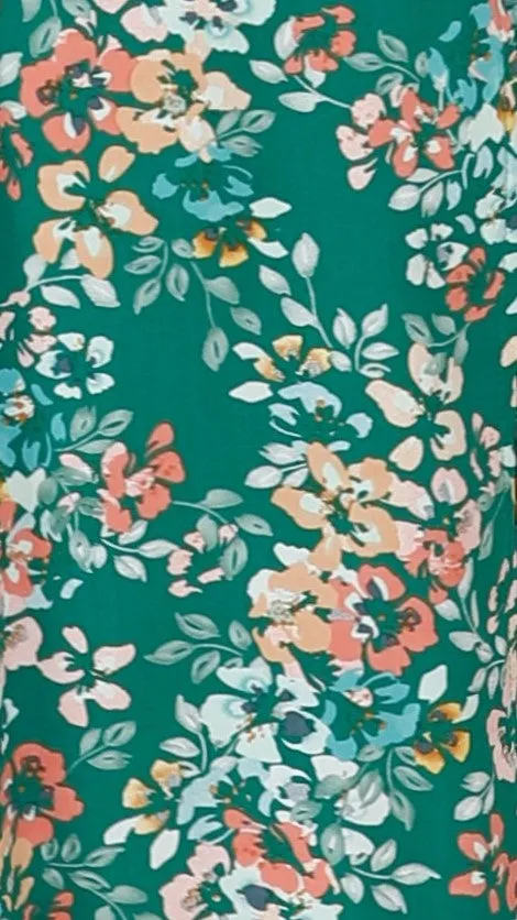 Billy J Dresses Women Laury Midi Dress 8211 Green Floral