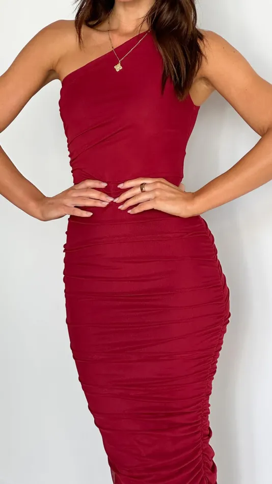 Billy J Dresses Women Natalia Midi Dress 8211 Wine