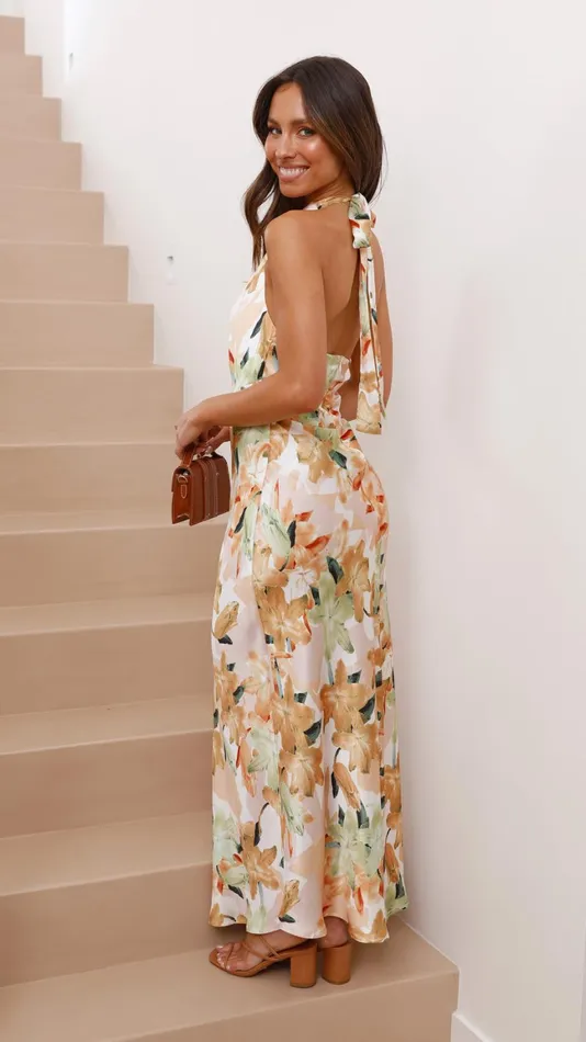 Billy J Dresses Women Oralia Maxi Dress 8211 Yellow Floral