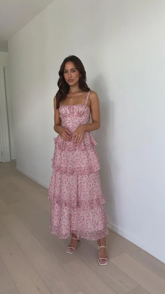 Billy J Dresses Women Page Maxi Dress 8211 Pink White Floral