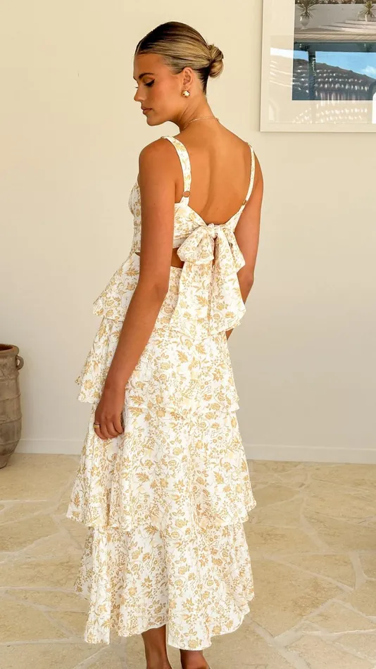 Billy J Dresses Women Page Maxi Dress 8211 Yellow Floral