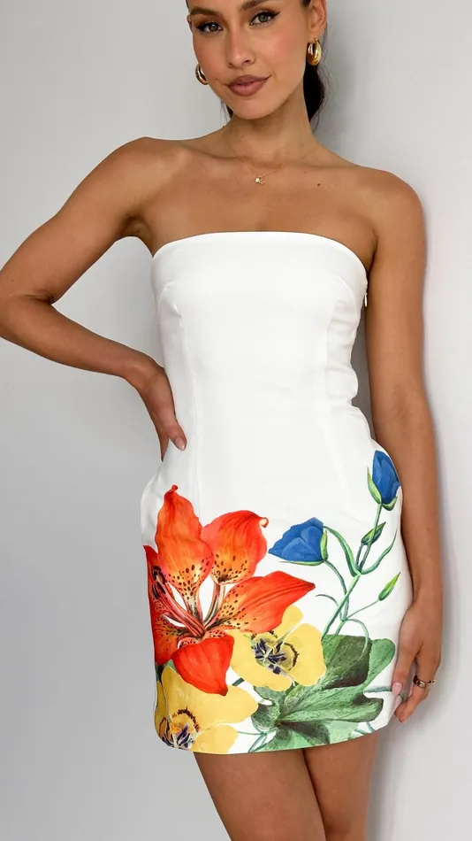 Billy J Dresses Women Primrose Mini Dress 8211 White Flower