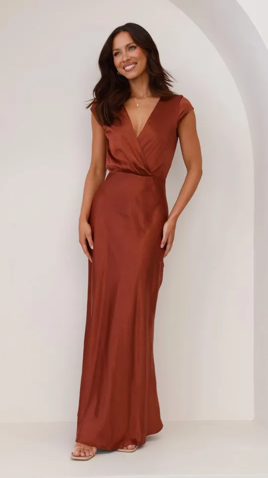 Billy J Dresses Women Selma Maxi Dress 8211 Rust