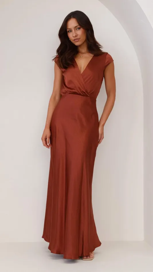 Billy J Dresses Women Selma Maxi Dress 8211 Rust