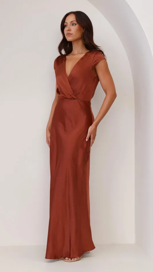 Billy J Dresses Women Selma Maxi Dress 8211 Rust