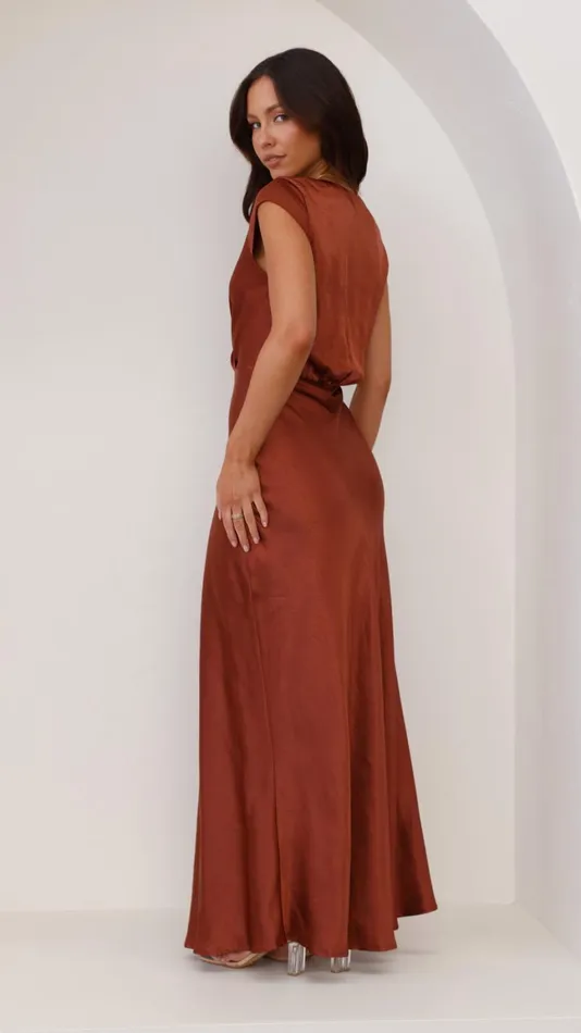 Billy J Dresses Women Selma Maxi Dress 8211 Rust