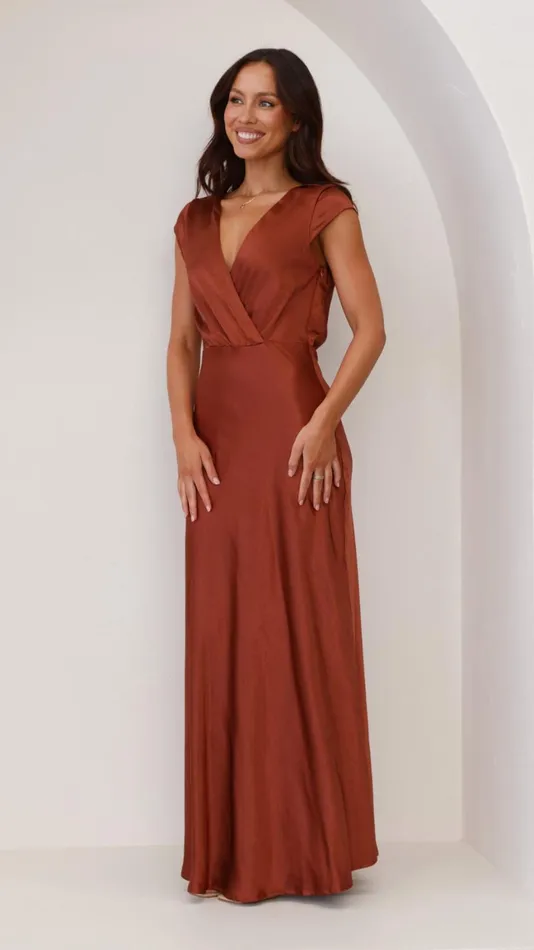 Billy J Dresses Women Selma Maxi Dress 8211 Rust