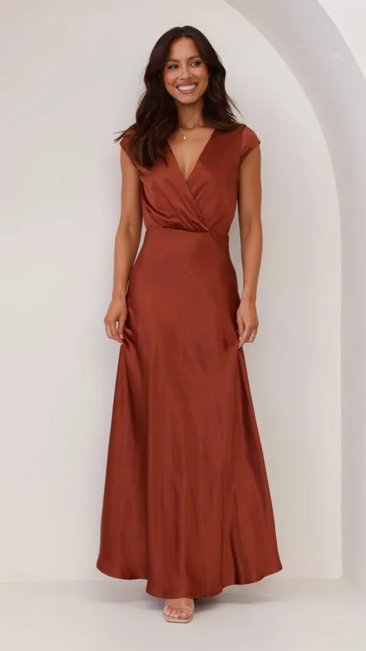 Billy J Dresses Women Selma Maxi Dress 8211 Rust