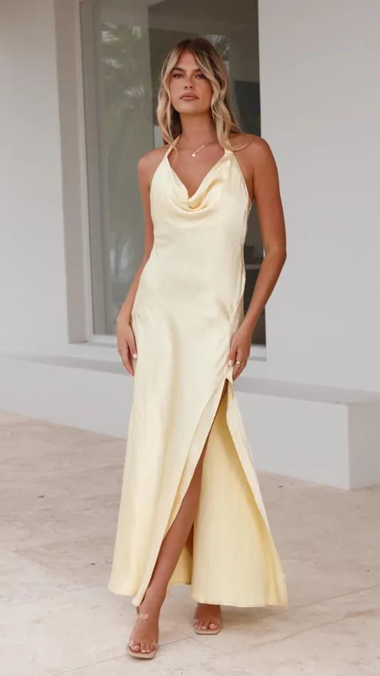 Billy J Dresses Women Sian Maxi Dress 8211 Yellow