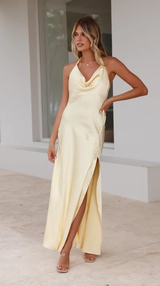 Billy J Dresses Women Sian Maxi Dress 8211 Yellow