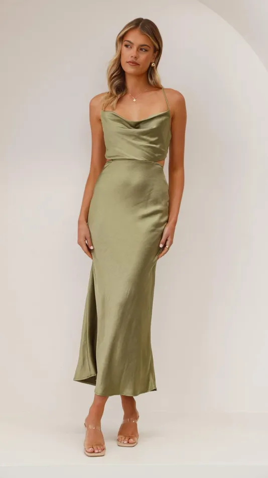 Billy J Dresses Women Sloan Midi Dress 8211 Olive